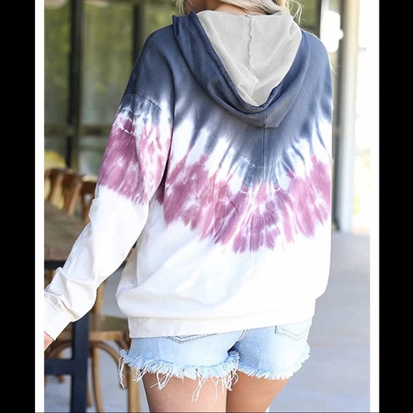 🆕 Tie Dye Printed Hoodie Top - Picture 5 of 6